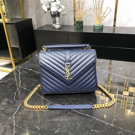 ysl college bag navy blue|ysl college bag sizes.